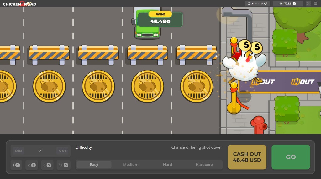 Interface d’une partie de Chicken Road 2